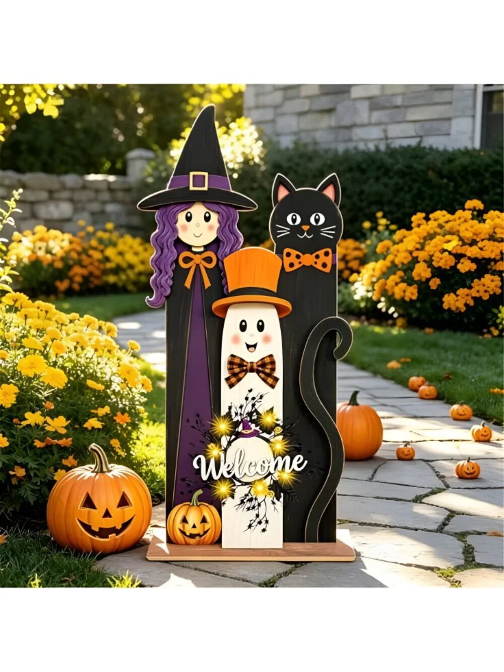 Halloween Welcome Sign with LED Lights, 36